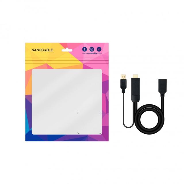 Nanocable - Conversor HDMI 2.0 a DisplayPort V1.2 Negro, 20 cm