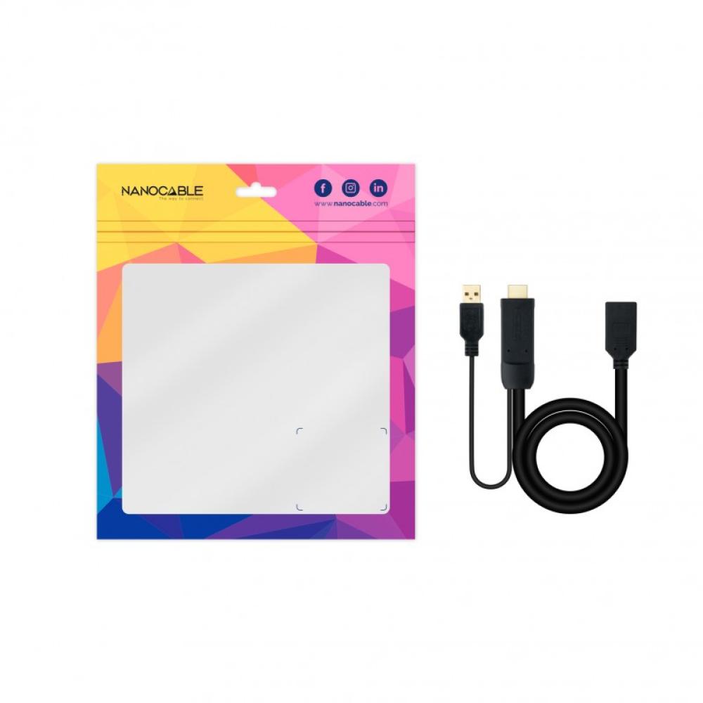 Nanocable - Conversor HDMI 2.0 a DisplayPort V1.2 Negro, 20 cm