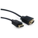 Gembird - CCP-DPM-VGAM-6 adaptador de cable de vídeo 1,8 m VGA (D-Sub) DisplayPort Negro