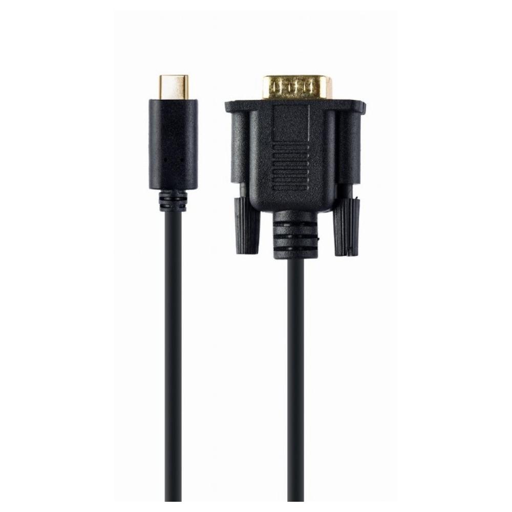 Gembird - A-CM-VGAM-01 adaptador de cable de vídeo 2 m USB C VGA (D-Sub) Negro