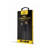 Gembird - A-CM-DPM-01 adaptador de cable de vídeo 2 m USB Tipo C DisplayPort Negro