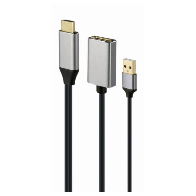 Gembird - A-HDMIM-DPF-02 adaptador de cable de vídeo 0,1 m HDMI tipo A (Estándar) DisplayPort Negro