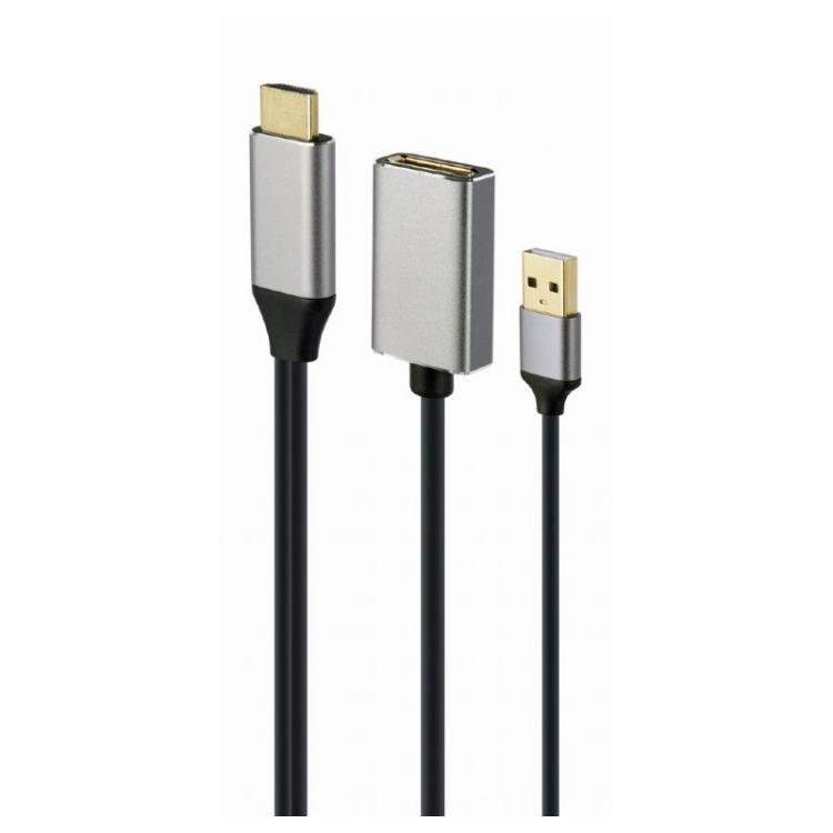 Gembird - A-HDMIM-DPF-02 adaptador de cable de vídeo 0,1 m HDMI tipo A (Estándar) DisplayPort Negro