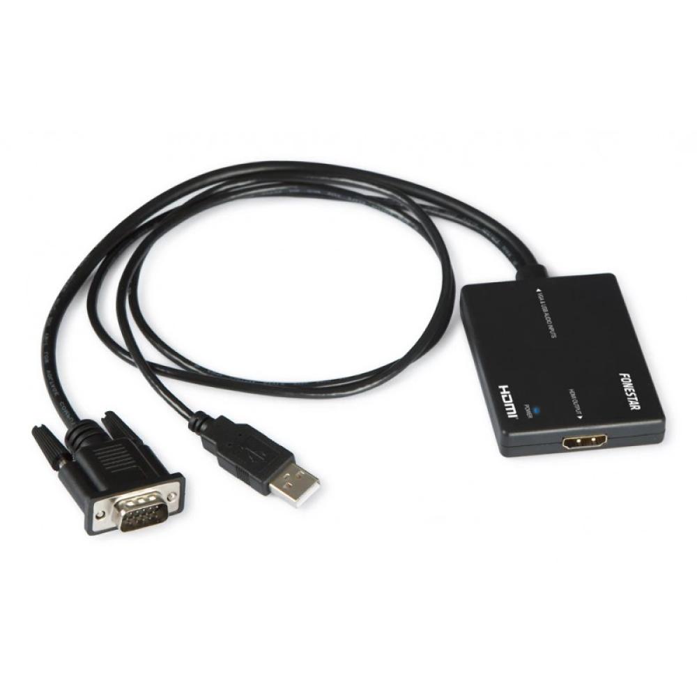 Fonestar - FO-445 adaptador de cable de vídeo VGA (D-Sub) HDMI Negro