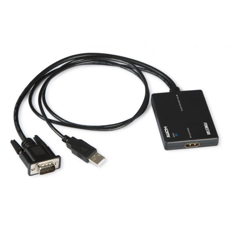 Fonestar - FO-445 adaptador de cable de vídeo VGA (D-Sub) HDMI Negro