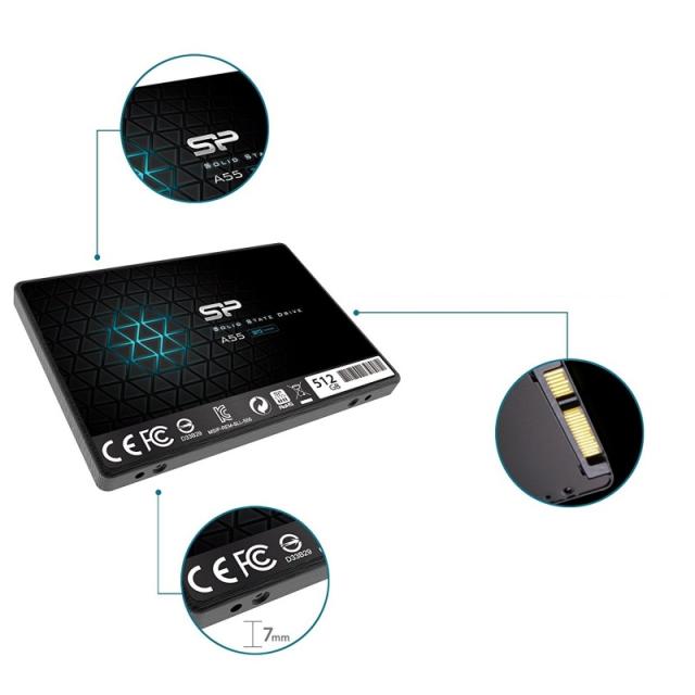 Silicon Power - Ace A55 512 GB 2.5" Serial ATA III 3D TLC