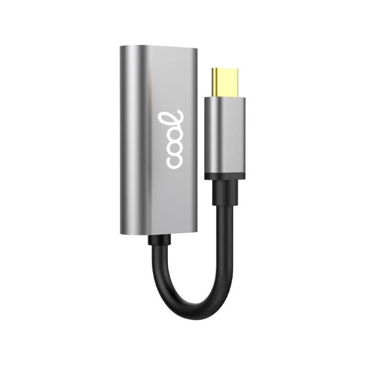COOL Accesorios - 8434847050652 adaptador de cable de vídeo HDMI tipo A (Estándar) USB Tipo C Negro, Plata
