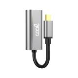 COOL Accesorios - 8434847050652 adaptador de cable de vídeo HDMI tipo A (Estándar) USB Tipo C Negro, Plata