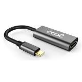 COOL Accesorios - 8434847050652 adaptador de cable de vídeo HDMI tipo A (Estándar) USB Tipo C Negro, Plata