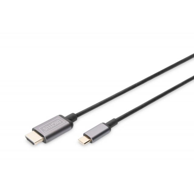 Digitus - Cable adaptador de vídeo USB-C - HDMI, UHD 4K / 30 Hz