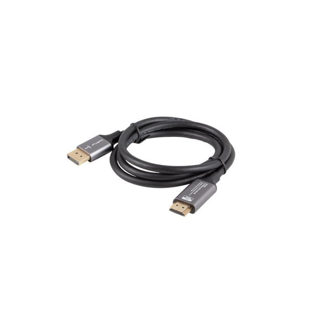Lanberg - CA-DPHD-20CU-0010-BK adaptador de cable de vídeo 1 m DisplayPort HDMI tipo A (Estándar) Negro, Plata