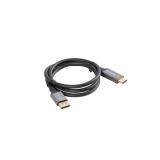 Lanberg - CA-DPHD-20CU-0010-BK adaptador de cable de vídeo 1 m DisplayPort HDMI tipo A (Estándar) Negro, Plata