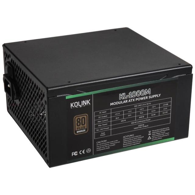 Kolink - KL-1000M unidad de fuente de alimentación 1000 W 20+4 pin ATX Negro