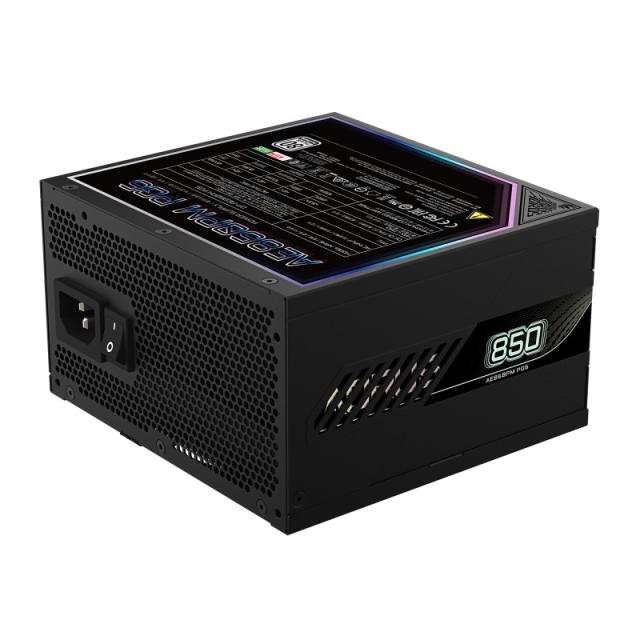 GIGABYTE - AORUS ELITE P850W Fuente de Alimentación - PCIe 5.0, 80 PLUS Platinum, Diseño completamente modular, Ventilador de 12