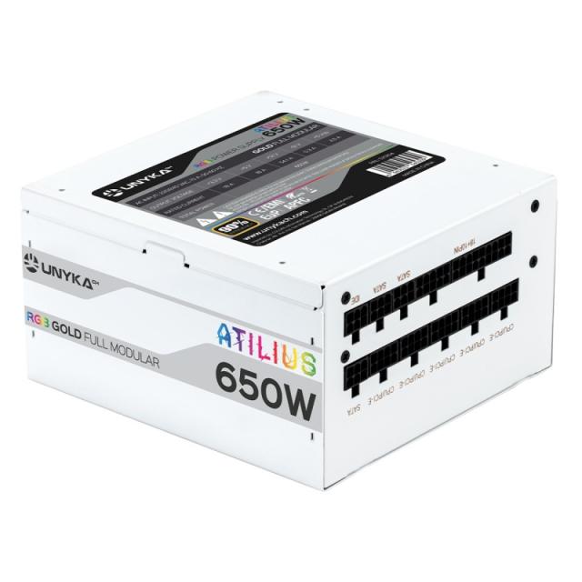 UNYKAch - ATX Atilus RGB White 650W unidad de fuente de alimentación 20+4 pin ATX Blanco