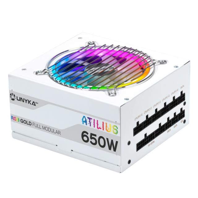 UNYKAch - ATX Atilus RGB White 650W unidad de fuente de alimentación 20+4 pin ATX Blanco