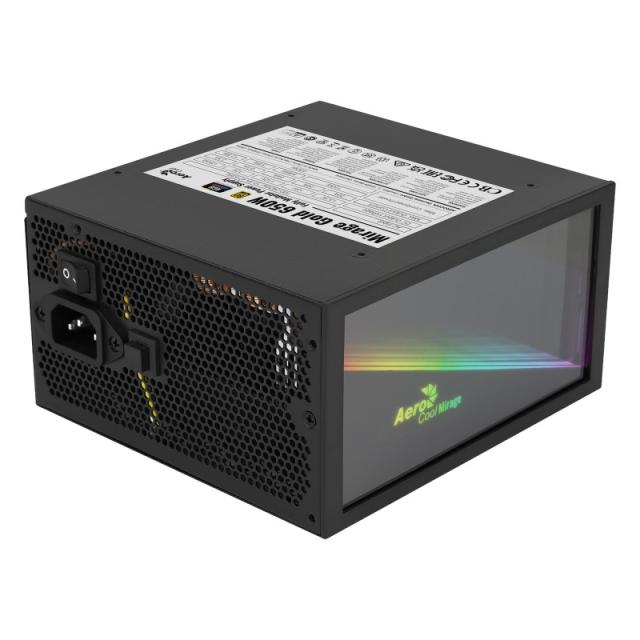 Aerocool - MIRAGEGOLD 650W Fuente Alimentación PC Modular RGB 80 Plus Gold Condensadores Japoneses