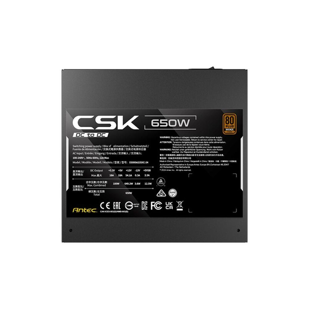 Antec - CSK650DC EC unidad de fuente de alimentación 650 W 20+4 pin ATX ATX Negro