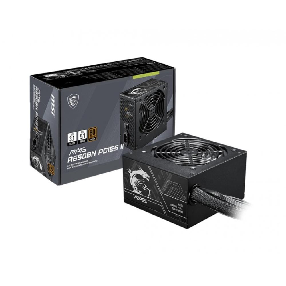MSI - MAG A650BN PCIE5 II unidad de fuente de alimentación 650 W 20+4 pin ATX ATX Negro