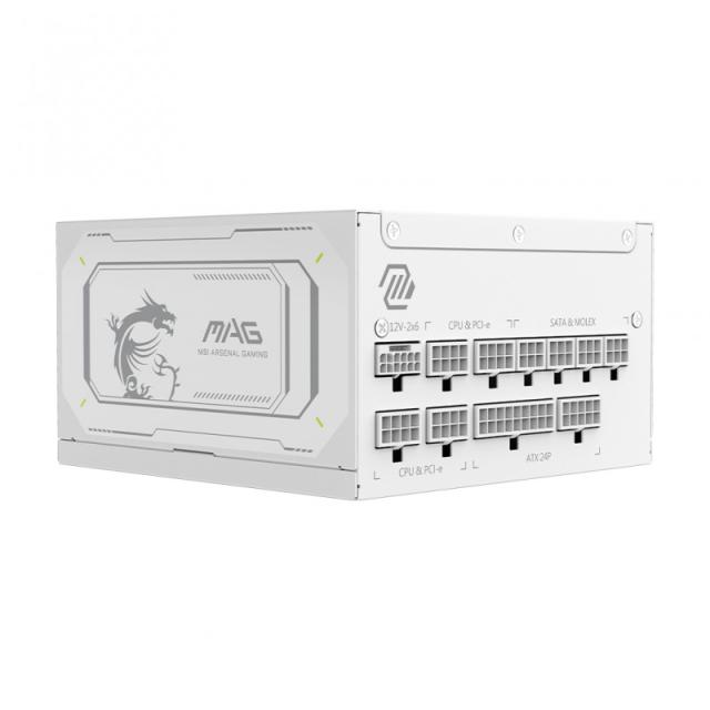 MSI - MAG A1000GL PCIE5 WHITE unidad de fuente de alimentación 1000 W 24-pin ATX ATX Blanco