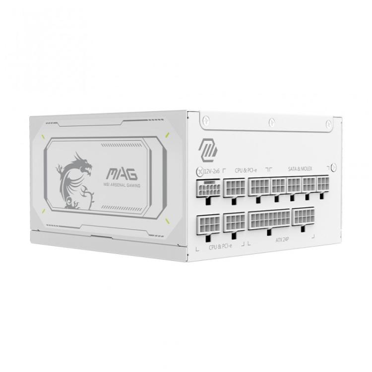 MSI - MAG A1000GL PCIE5 WHITE unidad de fuente de alimentación 1000 W 24-pin ATX ATX Blanco