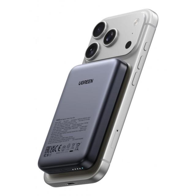 Ugreen - 25919 batería externa Polímero de litio 10000 mAh Cargador inalámbrico Gris