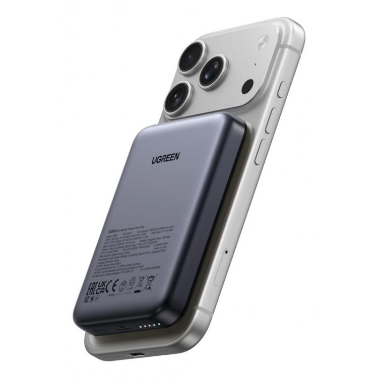 Ugreen - 25919 batería externa Polímero de litio 10000 mAh Cargador inalámbrico Gris
