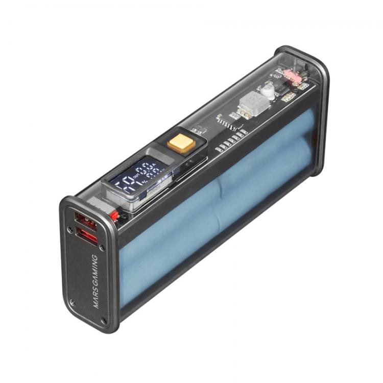 Mars Gaming - MPK-20K, Power Bank 22.5W, Baterías Samsung 20000mAh, Carga Rápida QC3.0 & PD3.0, Pantalla Inteligente con Control