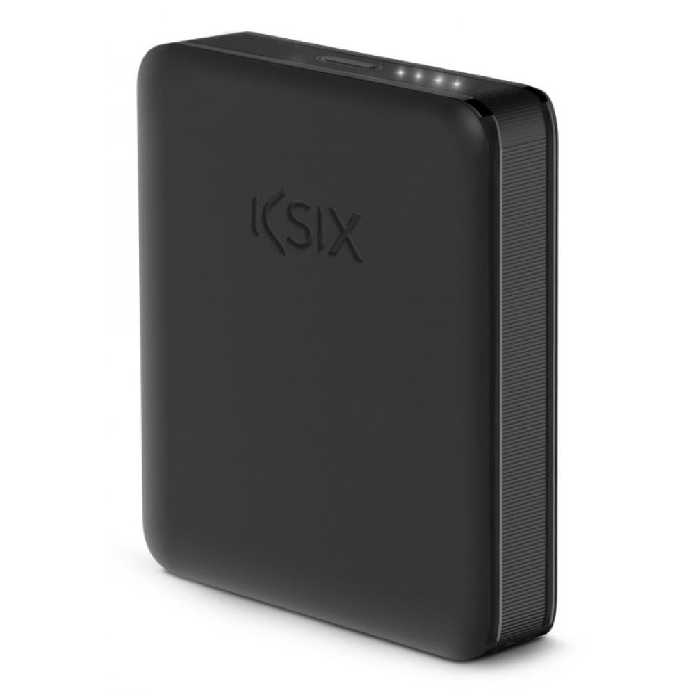 Ksix - Powerbank Nano 5.000 mAh, Tamaño de bolsillo, Power Delivery, 20 W, Cable USB-C a USB-C, Indicadores LED, Negro