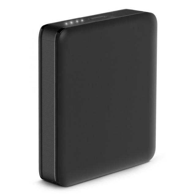 Ksix - Powerbank Nano 5.000 mAh, Tamaño de bolsillo, Power Delivery, 20 W, Cable USB-C a USB-C, Indicadores LED, Negro