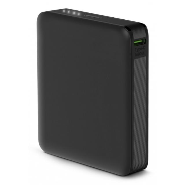 Ksix - Powerbank Nano 5.000 mAh, Tamaño de bolsillo, Power Delivery, 20 W, Cable USB-C a USB-C, Indicadores LED, Negro