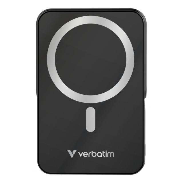 Verbatim - Charge ''n'' Go Magnetic Wireless Polímero de litio 10000 mAh Cargador inalámbrico Negro