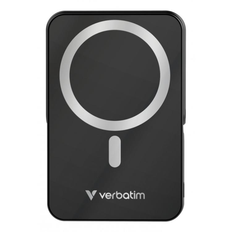 Verbatim - Charge ''n'' Go Magnetic Wireless Polímero de litio 10000 mAh Cargador inalámbrico Negro