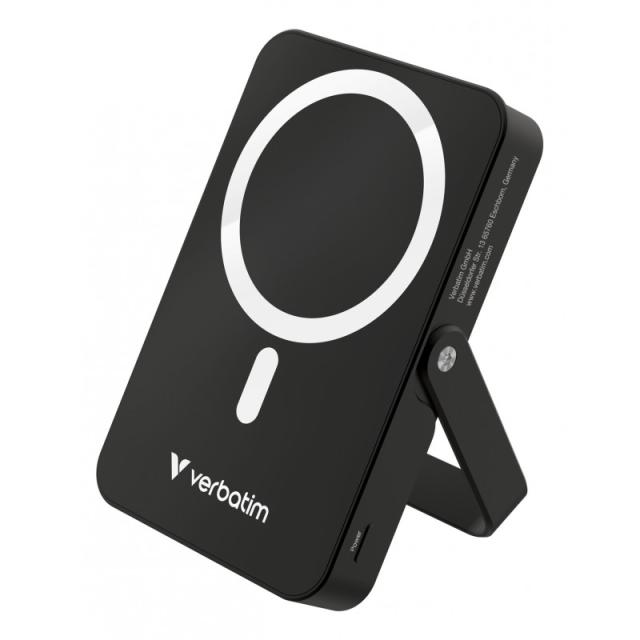 Verbatim - Charge ''n'' Go Magnetic Wireless Polímero de litio 10000 mAh Cargador inalámbrico Negro