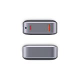 Ksix - Powerbank 10.000 mAh, Carga rápida 22,5 W PD, Carga simultánea, Cable Convertible USB-C + lazo, Pantalla LED, Gris