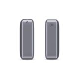 Ksix - Powerbank 10.000 mAh, Carga rápida 22,5 W PD, Carga simultánea, Cable Convertible USB-C + lazo, Pantalla LED, Gris