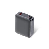 Ksix - Powerbank 10.000 mAh, Carga rápida 22,5 W PD, Carga simultánea, Cable Convertible USB-C + lazo, Pantalla LED, Gris