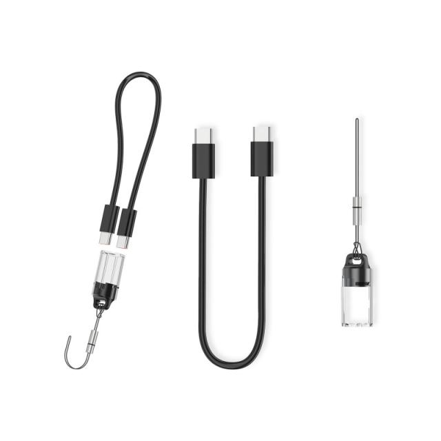 Ksix - Powerbank 10.000 mAh, Carga rápida 22,5 W PD, Carga simultánea, Cable Convertible USB-C + lazo, Pantalla LED, Gris