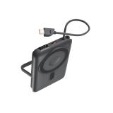 Ksix - Powerbank 10.000 mAh, Carga Rápida 22,5W PD, Compatible MagSafe® y AppleWatch®, Soporte integrado, Gris