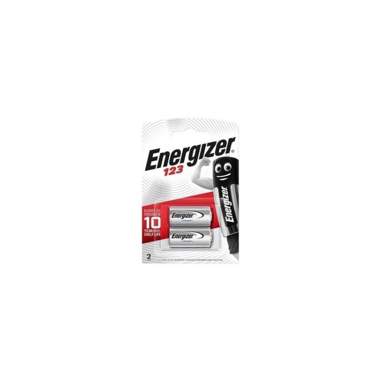 Duracell - ENERGIZER PILA LITIO FOTO CR123 3V BLISTER -2U-