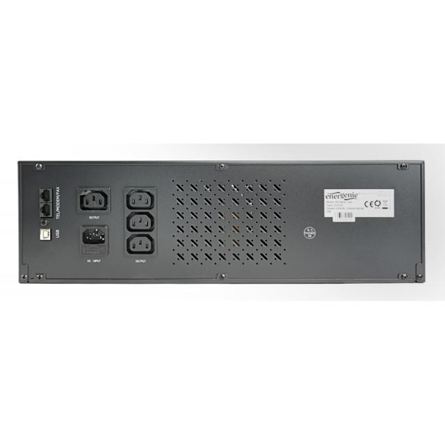 Gembird - Ups rack 19'''' 3.4u 1500va, 4xiec 230v out, iec14 in,rj11, usb, lcd sistema de alimentación ininterrumpida (UPS) Líne