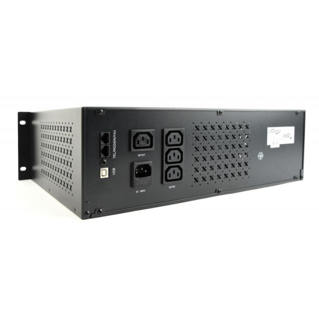 Gembird - Ups rack 19'''' 3.4u 1500va, 4xiec 230v out, iec14 in,rj11, usb, lcd sistema de alimentación ininterrumpida (UPS) Líne