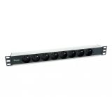 Equip - 333313 unidad de distribución de energía (PDU) 8 salidas AC 1U Negro, Plata