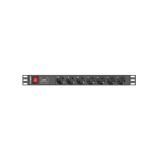 Lanberg - PDU-07F-0200-IEC-BK unidad de distribución de energía (PDU) 7 salidas AC 1U Negro