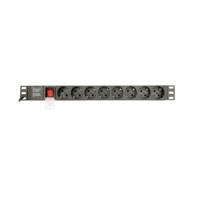 Gembird - EG-PDU-014-C14 unidad de distribución de energía (PDU) 8 salidas AC 1U Negro