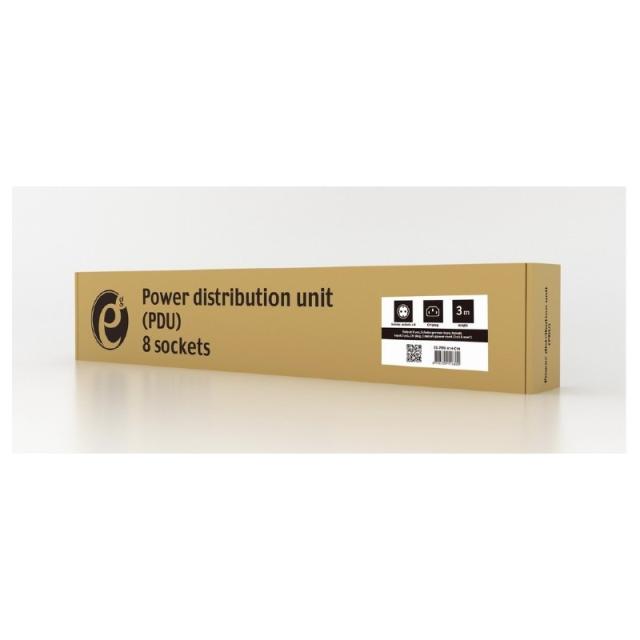 Gembird - EG-PDU-014-C14 unidad de distribución de energía (PDU) 8 salidas AC 1U Negro