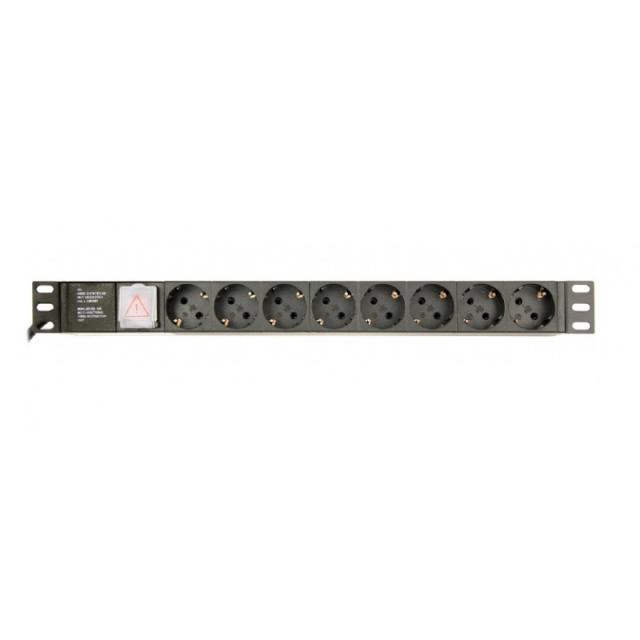 Gembird - EG-PDU-014-C14 unidad de distribución de energía (PDU) 8 salidas AC 1U Negro