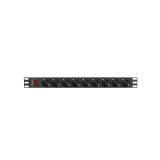 Lanberg - PDU-09F-0300-BK unidad de distribución de energía (PDU) 9 salidas AC 1U Negro, Gris