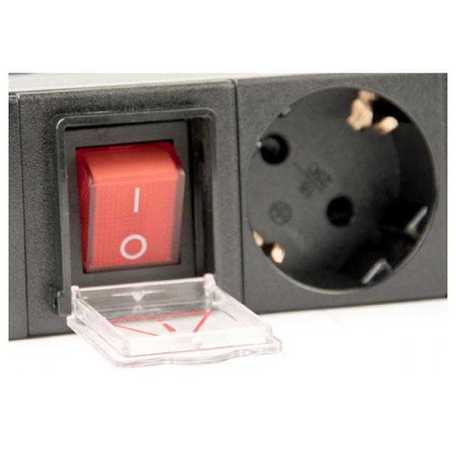 Gembird - EG-PDU-014 unidad de distribución de energía (PDU) 8 salidas AC 1U Negro