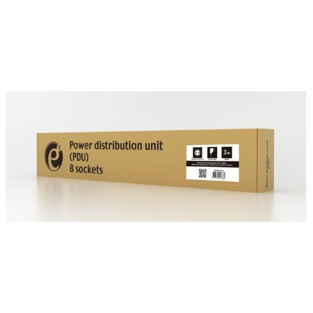 Gembird - EG-PDU-014 unidad de distribución de energía (PDU) 8 salidas AC 1U Negro